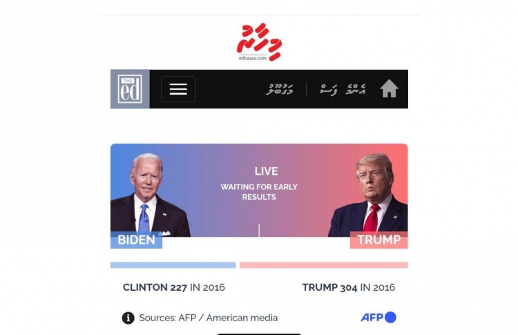 "މިހާރު"ން އެމެރިކާ އިންތިހާބުގެ ނަތީޖާ ވަގުތުން