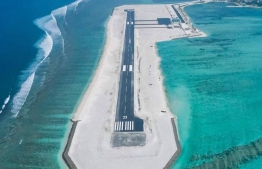 An aerial view of Hoarafushi Airport’s runway. PHOTO: MTCC