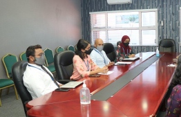 Members of the Human Rights Commission during a meeting. PHOTO: MIHAARU FILES 