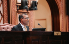 President Mohamed Nasheed, former Speaker of Majlis and current MP at an earlier parliamentary sitting.-- Photo: Majlis Secretariat