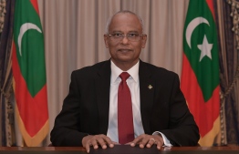 President Ibrahim Mohamed Solih delivering a national address in 2020. PHOTO: PRESIDENT'S OFFICE