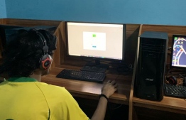 A child at the state orphanage 'Kudakudhinge Hiyaa' in Vilimale' uses a computer system donated by local telecommunications giant Dhiraagu. PHOTO: DHIRAAGU