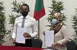 The state awarding the construction of the Drug Detox Centre in Addu Atoll. PHOTO: MIHAARU FILES
