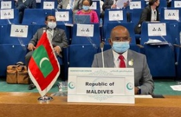 Minister of Foreign Affairs Abdulla Shahid at the 47th Session of the Council of Foreign Ministers of OIC. PHOTO: FOREIGN MINISTRY