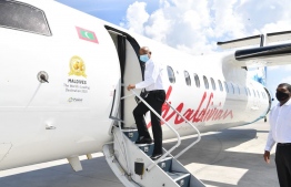 President Ibrahim Mohamed Solih departing to Laamu Atoll. PHOTO: PRESIDENT'S OFFICE