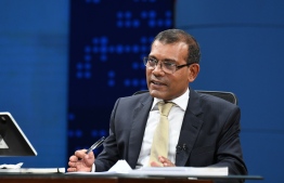 Former President Mohamed Nasheed, presently serving as Speaker of the Parliament, answers a question that was posed to him during the specially televised 'Ask Speaker' programme. PHOTO: PARLIAMENT