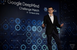 DeepMind CEO Demis Hassabis pictured addressing invitees at a press conference. PHOTO: JUNG YEON-JE/AFP/GETTY IMAGES