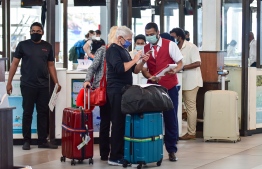 Tourists arriving at Velana International Airport (VIA). PHOTO: MIHAARU