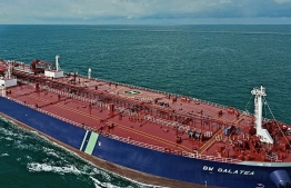 A Singapore-flagged oil tanker has been hit by an unidentified "external source" that caused a fire and explosion on Monday. PHOTO: HAFNIA/BBC NEWS