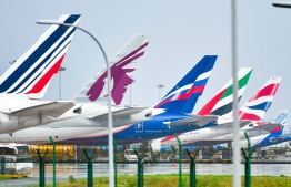 Planes parked at Velana International Airport. (Photo /Nishan Ali)