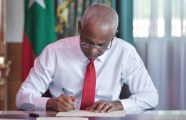(FILE) President Ibrahim Mohamed Solih: President's Office said that the contents of the letter sent by President Solih to the Prime Minister of Mauritius cannot be revealed -- Photo: President's Office