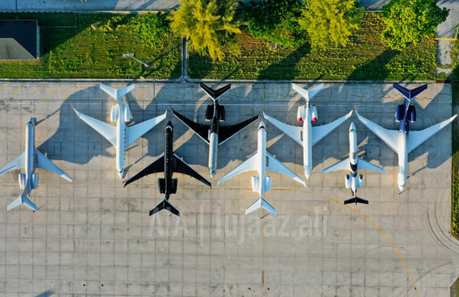 ގަން އެއާޕޯޓްގައި ހުރި ޖެޓްތަކެއް. ފޮޓޯ/ އޭއައިއޭ