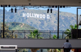 Los Angeles' famous Hollywood lettering, as seen at a movie production studio. PHOTO: ROBYN BECK / AFP