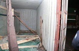 The glass pallet which fell onto the victim, in pieces inside the cargo container at MPL Commercial Harbour.