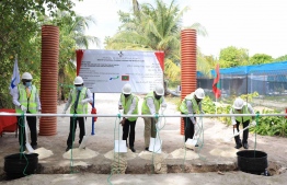 In addition to installing a water and sewerage network of 15 km, MWSC will also erect a reverse osmosis plant, facility building and two water tanks in Goidhoo, Baa Atoll. PHOTO: MWSC