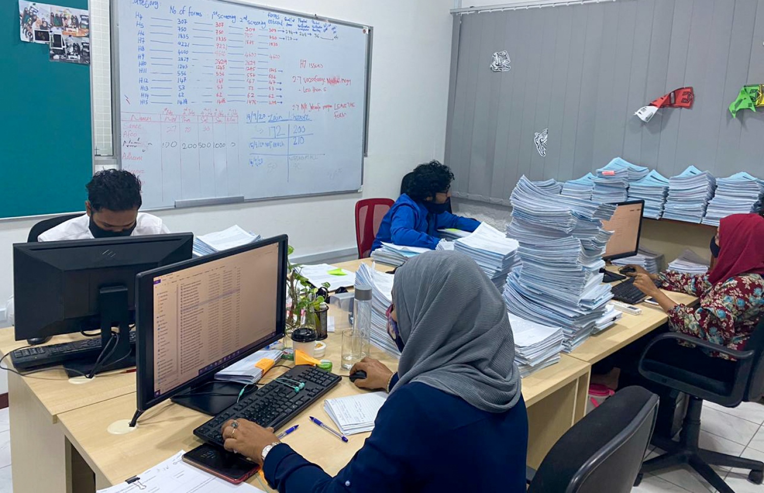 ފްލެޓް ކޮމިޓީ މެމްބަރުން މަސައްކަތުގައި: ދިރިއުޅުމުގެ ހާލަތަށް ޕޮއިންޓް ދިން ގޮތާ ގުޅޭ ގޮތުން ޝަކުވާތައް ގިނަ.