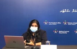 Public health expert Dr Sheena Moosa speaks at a media briefing hosted by the Health Emergency Operations Centre (HEOC). PHOTO: HEOC