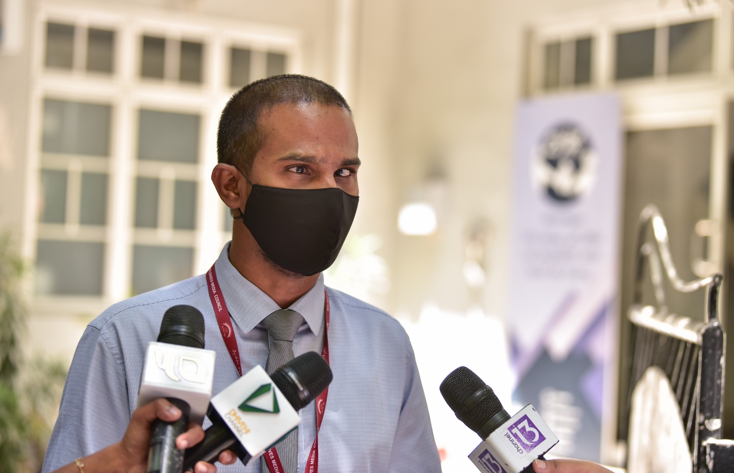 ނޫސްވެރިންނަށް ކުރާ އަނިޔާތަކާ ދެކޮޅަށް މީޑިއާތަކުން މިއަދު ބޭއްވި މުޒާހަރާގައި، އެމްއެމްސީގެ ރައީސް ޝަހުބާން ވާހަކަދައްކަވަނީ-- ފޮޓޯ: ނިޝާން އަލީ/ މިހާރު