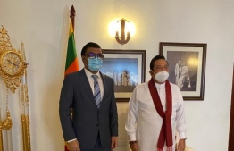 Umar Razzaq meets Mahida Rajapaksa