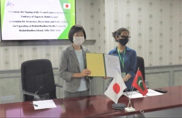 Japan makes donation to Bodufolhudhoo Health Center. PHOTO: EMBASSY OF JAPAN