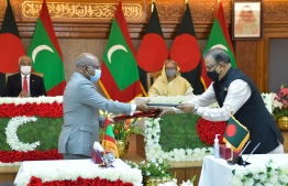 Maldives and Bangladesh sign agreements. PHOTO: PRESIDENT'S OFFICE