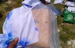 Illegal narcotic substances confiscated by local authorities from a previous drug bust in Haa Alif atoll--