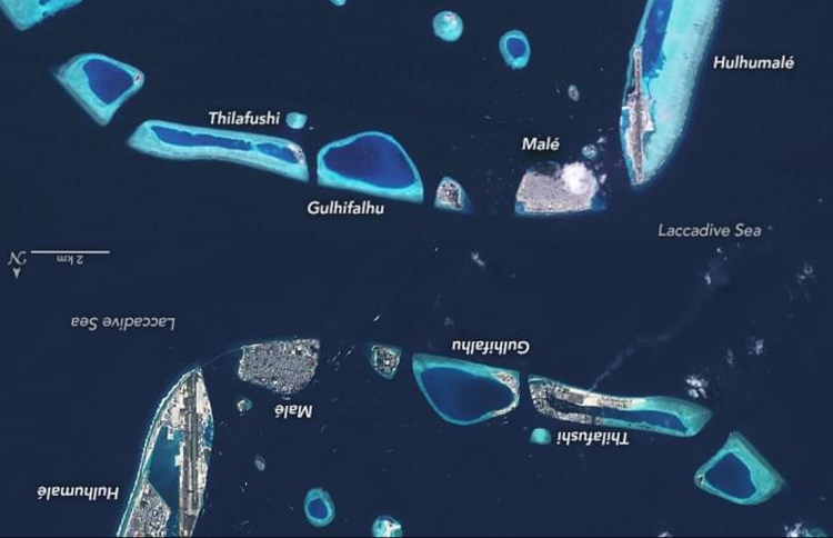 މާލެ ސަރަހައްދަށް އައި ބޮޑު ބަދަލު، ނާސާގެ ފޮޓޯތަކުން