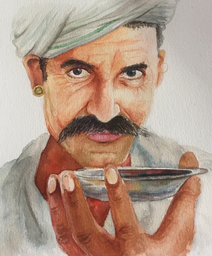 އާއިޝްގެ ޕޯޓްރެއިޓް ކުރެހުމެއް.-- ފޮޓޯ: ހުސެއިން އާއިޝް އަޝްރަފް