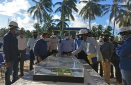 Home Minister Imran Abdulla visits the site of National College of Police and Law Enforcement to check in on the progress of the project. PHOTO: HOME MINISTRY
