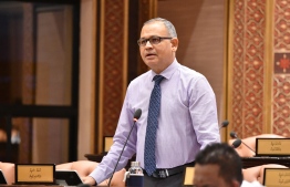 MP Adam Shareef ( Maduvvari) speaks at a parliament sitting -- Photo: Mihaaru