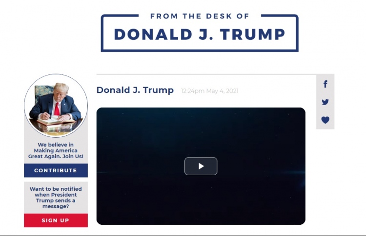 ޓްރަމްޕުގެ ސޯޝަލް މީޑިއާ އަކީ އޭނާގެ ބްލޮގެއް