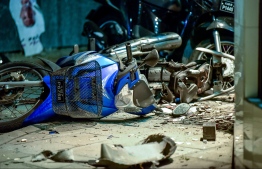 The motorbike used in the blast. PHOTO: MIHAARU
