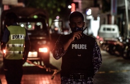 Security forces active at an IED attack site in Male' City--
