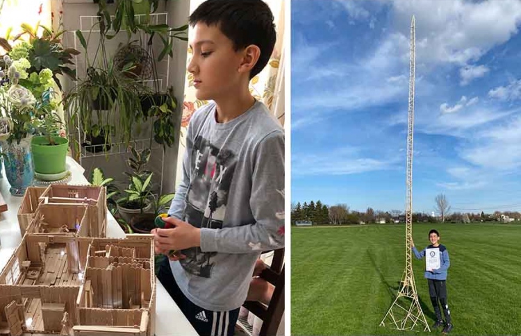 ލޮލީ ދަނޑިން 20 ފޫޓު ޓަވަރެއް ހަދައިގެން ރެކޯޑެއް