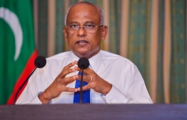 President Ibrahim Mohamed Solih speaking to the media during Tuesday's press conference -- Photo: President's Office
