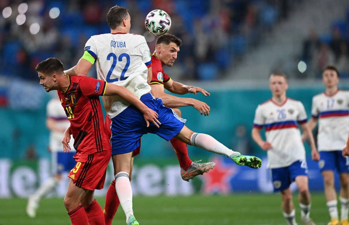 މޮސްކޯ: ޖޫން 13، 2021: ޔޫރޯ 2020 ގެ ބެލްޖިއަމް އަދި ރަޝިއާ ބައްދަލުކުރި މެޗުގެ ތެރެއިން: މި މެޗުގައި ބެލްޖިއަމް ވަނީ 0-3 އިން ރަޝިޔާ މައްޗަށް ކުރިހޯދާފައި.-- ފޮޓޯ: އޭއެފްޕީ