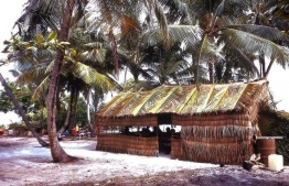 (FILE) Thatch roof  accommodation for tourists to stay when tourism was first introduced to Maldives in the 1970's.