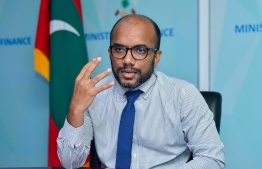 (FILE) Photo of Finance Minister Ibrahim Ameer in an interview he provided to Mihaaru: the Fiscal Report released on Tuesday stated the COVID-19 pandemic contributed to increasing the state debt -- Photo: Ahmed Awshan Ilyas/ Mihaaru