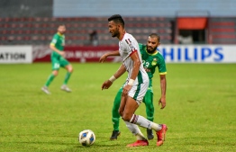 Photo from the match between Maziya S&R and Mohan Bagan held in National Football Stadium of Maldives on Saturday -- Photo: Nishan Ali/ Mihaaru