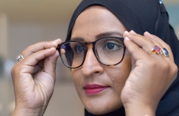 A person wears Eye Care's blue light lens glasses -- Photo: Ahmed Awshan Ilyas/ Mihaaru