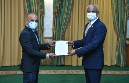 President Ibrahim Mohamed Solih (R) with  Ahmed Ahid Rasheed, who was appointed as Information Commissioner today -- Photo: President's Office