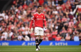 Manchester United's Portuguese striker Cristiano Ronaldo gestures during the English Premier League football match between Manchester United and Newcastle at Old Trafford in Manchester, north west England, on September 11, 2021. -- Photo: Oli Scarff/ AFP