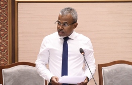 Attorney General Ibrahim Riffath speaking at the parliament -- Photo: Parliament