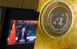 Chinese president Xi Jinping virtually addresses the 76th Session of the UN General Assembly on September 21, 2021 in New York. -- Photo: Mary Altaffer / POOL / AFP