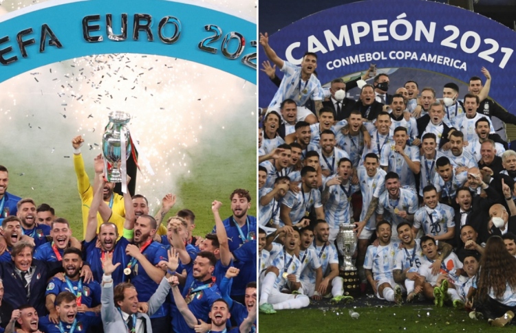 ޔޫރަޕާއި ދެކުނު އެމެރިކާގެ ޗެމްޕިއަނުންގެ މެޗެއް ކުޅެނީ