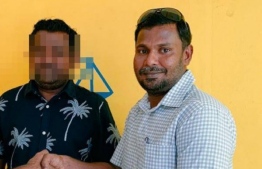 (FILE) Mohamed Inad (R): he was initially arrested on July 3 for threatening to explode Indian High Commission in Maldives -- Photo: Mihaaru