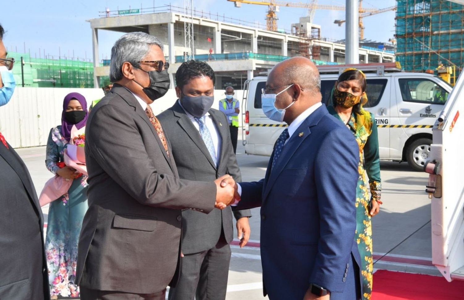 އދ. ގެ އާންމު މަޖިލީހުގެ ރައީސް އަދި ރާއްޖޭގެ ފޮރިން މިނިސްޓަރު އަބްދުﷲ ޝާހިދު ރަަސްމީ ދަތުރެއްގައި ރާއްޖެ ވަޑައިގަތުން.-- ފޮޓޯ: ރައީސް އޮފީސް