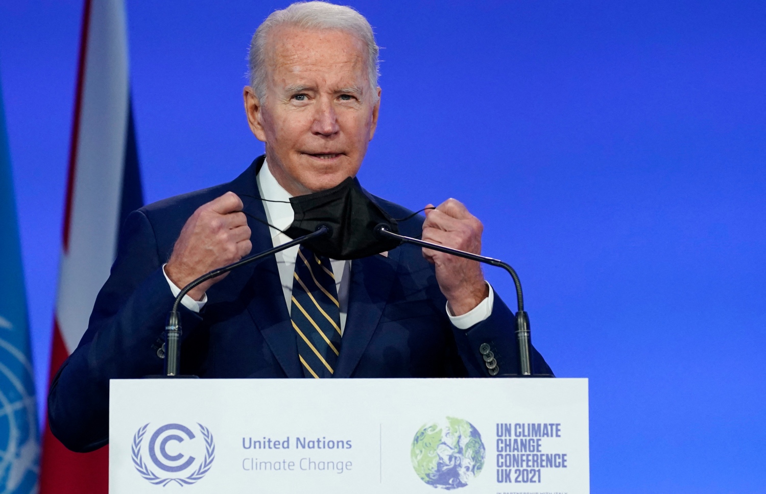 އެމެރިކާގެ ރައީސް ޖޯ ބައިޑެން އދ.ގެ ތިމާވެއްޓާ ބެހޭ މަހާސިންތާ، ކޮޕް26 ގައި ތަގުރީރު ކުރައްވަނީ. --އޭއެފްޕީ