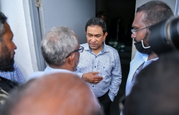 Former President Yameen meets supporters after his release. -- PHOTO: FAYAZ MOOSA/MIHAARU