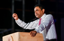Former Maldives President Abdulla Yameen; his defense team seeks Supreme Court remedy to ensure his election bid--